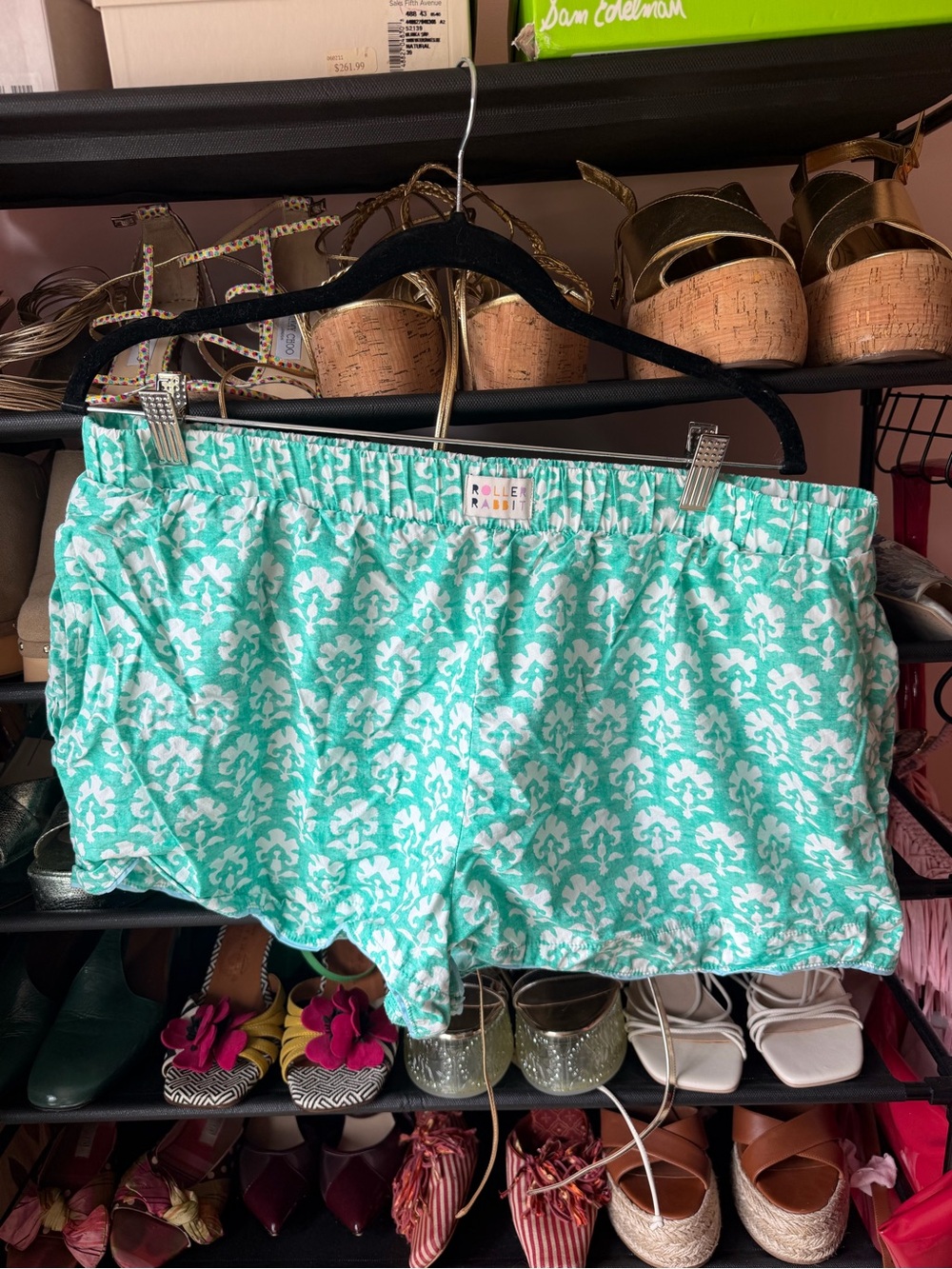 Roller Rabbit Mint Green Floral Lounge Shorts
